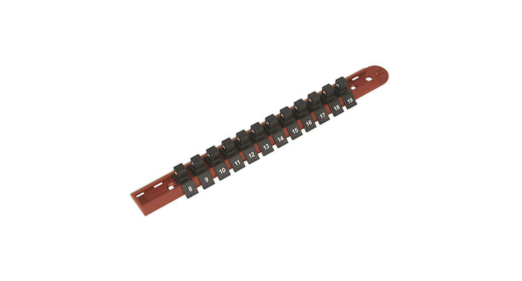 Sealey AK3812 Socket Retaining Rail with 12 Clips 3/8"Sq Drive