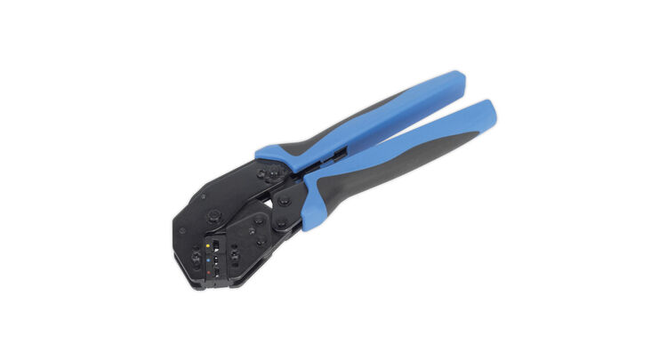 Sealey AK3863 Ratchet Crimping Tool Angled Head Insulated Terminals