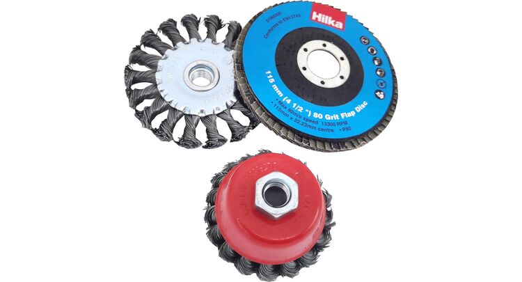 Hilka 3 pce Wire Brush & Wheel Set for Angle Grinders