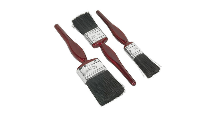 Sealey SPBS3 Pure Bristle Paint Brush Set 3pc
