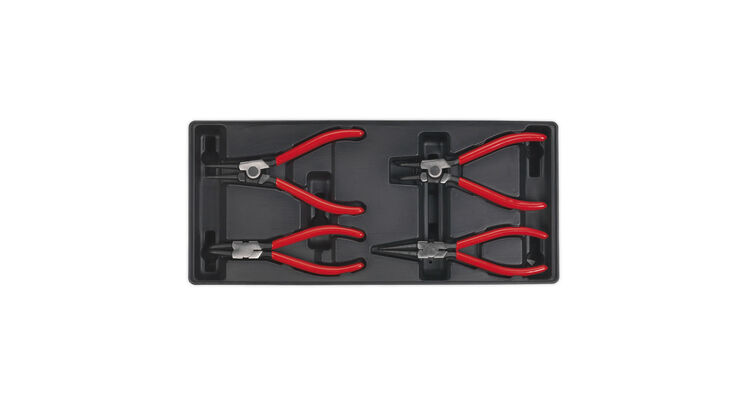 Sealey TBT03 Tool Tray with Circlip Pliers Set 4pc