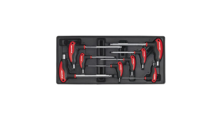 Sealey TBT06 Tool Tray with T-Handle Ball-End Hex Key Set 8pc