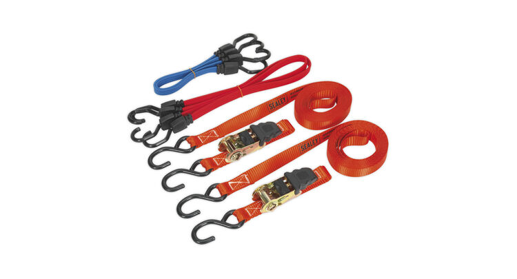 Sealey TD285SBD Tie Down & Bungee Cord Set 6pc