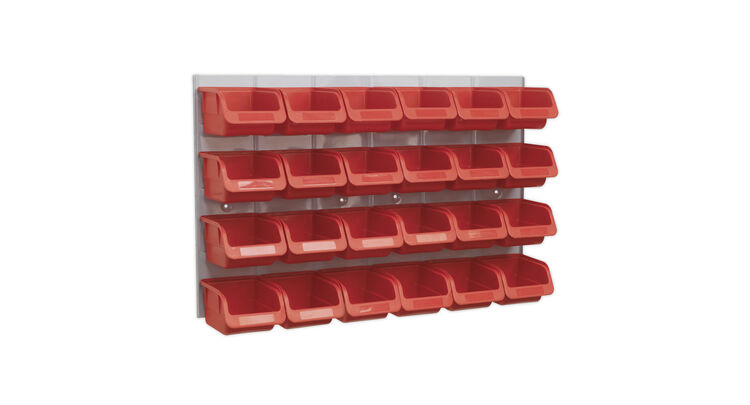 Sealey TPS130 Bin & Panel Combination 24 Bins - Red