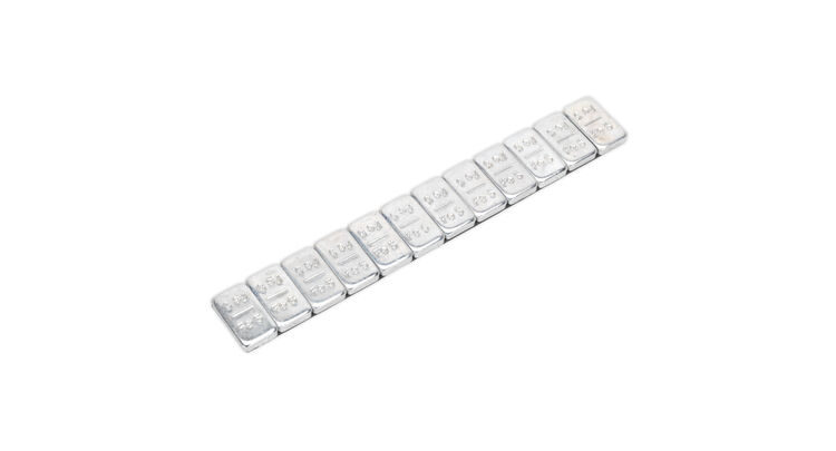 Sealey WWSA5 Wheel Weight 5g Adhesive Zinc Plated Steel Strip of 12 Pack of 100