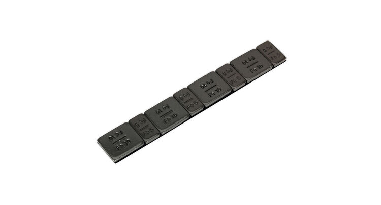 Sealey WWSA510B Wheel Weight 5 & 10g Adhesive Zinc Plated Steel Black Strip of 8 (4 x Each Weight) Pack of 50