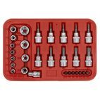 Sealey AK6193 TRX-Star* Socket &amp; Security Bit Set 29pc 1/4"Sq &amp; 3/8"Sq Drive additional 3
