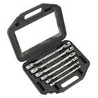 Sealey AK635 Double Flexi-Head Socket Spanner Set 6pc Fully Polished Metric additional 1