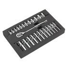 Sealey AK66722 Ratchet Wrench &amp; Socket Rail Set 25pc 3/8"Sq Drive additional 4