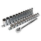 Sealey AK66722 Ratchet Wrench &amp; Socket Rail Set 25pc 3/8"Sq Drive additional 5