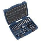 Sealey AK8990 Socket Set 33pc 1/4"Sq Drive 6pt WallDrive&amp;reg; Metric additional 2