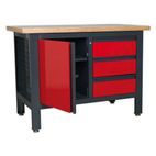 Sealey AP1372B Workstation with 3 Drawers &amp; Cupboard additional 4