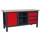 Sealey AP1905B Workstation with 3 Drawers, 1 Cupboard &amp; Open Storage additional 5