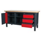 Sealey AP1905B Workstation with 3 Drawers, 1 Cupboard &amp; Open Storage additional 2