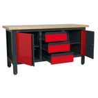Sealey AP1905C Workstation with 3 Drawers &amp; 2 Cupboards additional 1