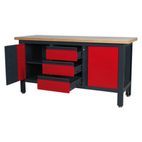 Sealey AP1905C Workstation with 3 Drawers &amp; 2 Cupboards additional 3