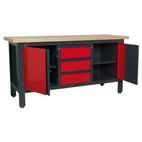 Sealey AP1905C Workstation with 3 Drawers &amp; 2 Cupboards additional 4