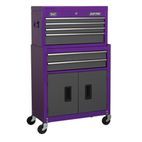 Sealey AP2200BBCP Topchest &amp; Rollcab Combination 6 Drawer with Ball Bearing Slides - Purple/Grey additional 2