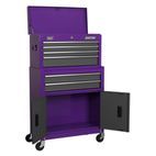 Sealey AP2200BBCP Topchest &amp; Rollcab Combination 6 Drawer with Ball Bearing Slides - Purple/Grey additional 3