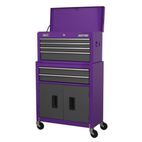 Sealey AP2200BBCP Topchest &amp; Rollcab Combination 6 Drawer with Ball Bearing Slides - Purple/Grey additional 5