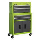 Sealey AP2200BBHV Topchest &amp; Rollcab Combination 6 Drawer with Ball Bearing Slides - Hi-Vis Green/Grey additional 2
