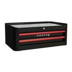 Sealey AP28102BR Mid-Box 2 Drawer Retro Style - Black with Red Anodised Drawer Pulls additional 1