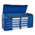 Sealey AP41104BWS Topchest 4 Drawer Wide Retro Style - Blue with White Stripes additional 2
