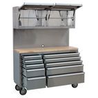 Sealey AP5520SS Mobile Stainless Steel Tool Cabinet 10 Drawer with Backboard &amp; 2 Wall Cupboards additional 9