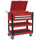 Sealey AP760M Heavy-Duty Mobile Tool &amp; Parts Trolley 2 Drawers &amp; Lockable Top - Red additional 1