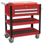 Sealey AP760M Heavy-Duty Mobile Tool &amp; Parts Trolley 2 Drawers &amp; Lockable Top - Red additional 8