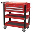 Sealey AP760M Heavy-Duty Mobile Tool &amp; Parts Trolley 2 Drawers &amp; Lockable Top - Red additional 9
