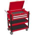 Sealey AP760M Heavy-Duty Mobile Tool &amp; Parts Trolley 2 Drawers &amp; Lockable Top - Red additional 6