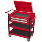 Sealey AP760M Heavy-Duty Mobile Tool &amp; Parts Trolley 2 Drawers &amp; Lockable Top - Red additional 7