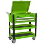 Sealey AP760MHV Heavy-Duty Mobile Tool &amp; Parts Trolley 2 Drawers &amp; Lockable Top - Hi-Vis Green additional 2
