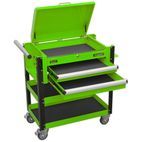 Sealey AP760MHV Heavy-Duty Mobile Tool &amp; Parts Trolley 2 Drawers &amp; Lockable Top - Hi-Vis Green additional 8