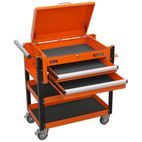 Sealey AP760MO Heavy-Duty Mobile Tool &amp; Parts Trolley 2 Drawers &amp; Lockable Top - Orange additional 2