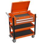 Sealey AP760MO Heavy-Duty Mobile Tool &amp; Parts Trolley 2 Drawers &amp; Lockable Top - Orange additional 4