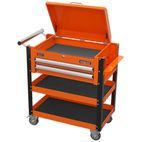Sealey AP760MO Heavy-Duty Mobile Tool &amp; Parts Trolley 2 Drawers &amp; Lockable Top - Orange additional 6