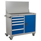 Sealey API1103A Industrial Mobile Workstation 5 Drawer &amp; 1 Shelf Locker additional 1