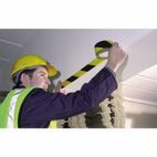 Draper 63382 33M x 50mm Black and Yellow Adhesive Hazard Tape Roll additional 2