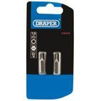 Draper 63944 1.5mm 1/4" Hex Hexagonal Insert Bit 25mm Long x 2 additional 2