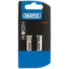 Draper 63982 4mm 1/4" Hex Hexagonal Insert Bit 25mm Long x 2 additional 2