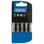 Draper 64008 4.5 mm 1/4" Hex Plain Slot Insert Bit 25mm Long x 5 additional 2