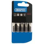 Draper 64013 8.0mm 1/4" Hex Plain Slot Insert Bit 25mm Long x 5 additional 2