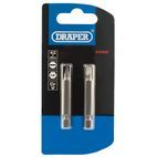 Draper 64089 4.5mm 1/4" Hex Plain Slot Insert Bit 50mm Long x 2 additional 2