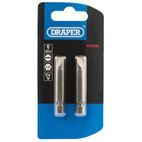 Draper 64096 6mm 1/4" Hex Plain Slot Insert Bit 50mm Long x 2 additional 2