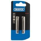 Draper 64103 6.5mm 1/4" Hex Plain Slot Insert Bit 50mm Long x 2 additional 2