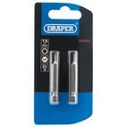 Draper 64243 1.5mm 1/4" Hex Hexagonal Insert Bit 50mm Long x 2 additional 2