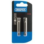Draper 64246 2.5mm 1/4" Hex Hexagonal Insert Bit 50mm Long x 2 additional 2