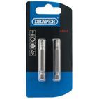Draper 64255 5mm 1/4" Hex Hexagonal Insert Bit 50mm Long x 2 additional 2